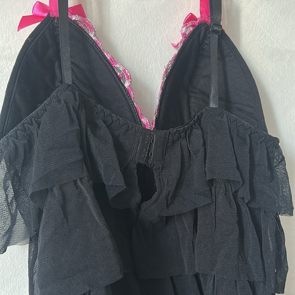 Sexy Little Things By Victoria's Secret Sequin Embroidered Floral Babydoll sz s - Picture 7 of 9